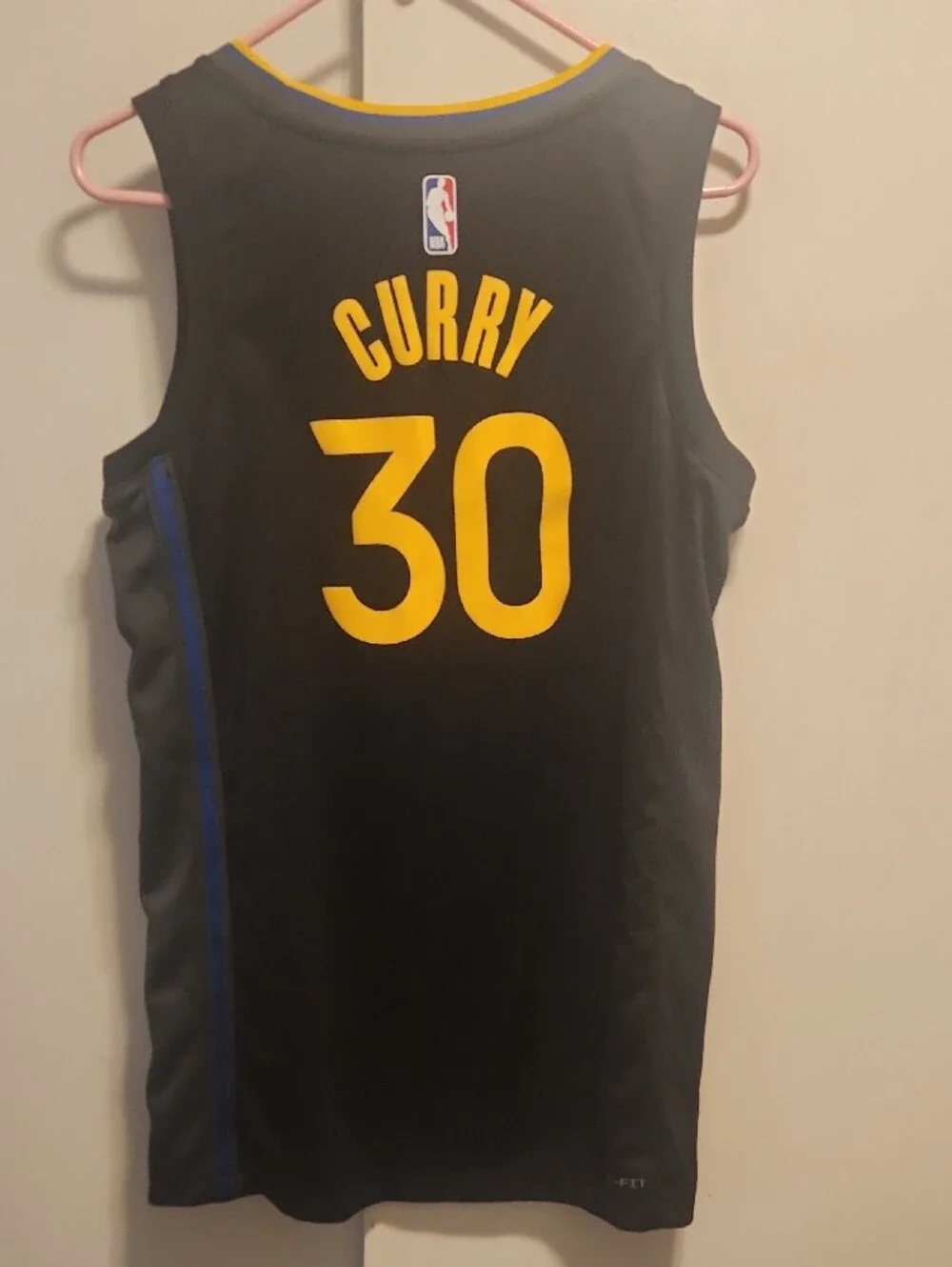 Jordan Golden State 30 Curry Black & Yellow Basketball Jersey